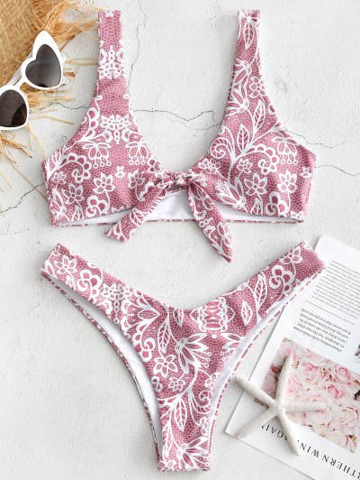 Honeycomb Bikini Honeycomb Flower Knotted Bikini Set