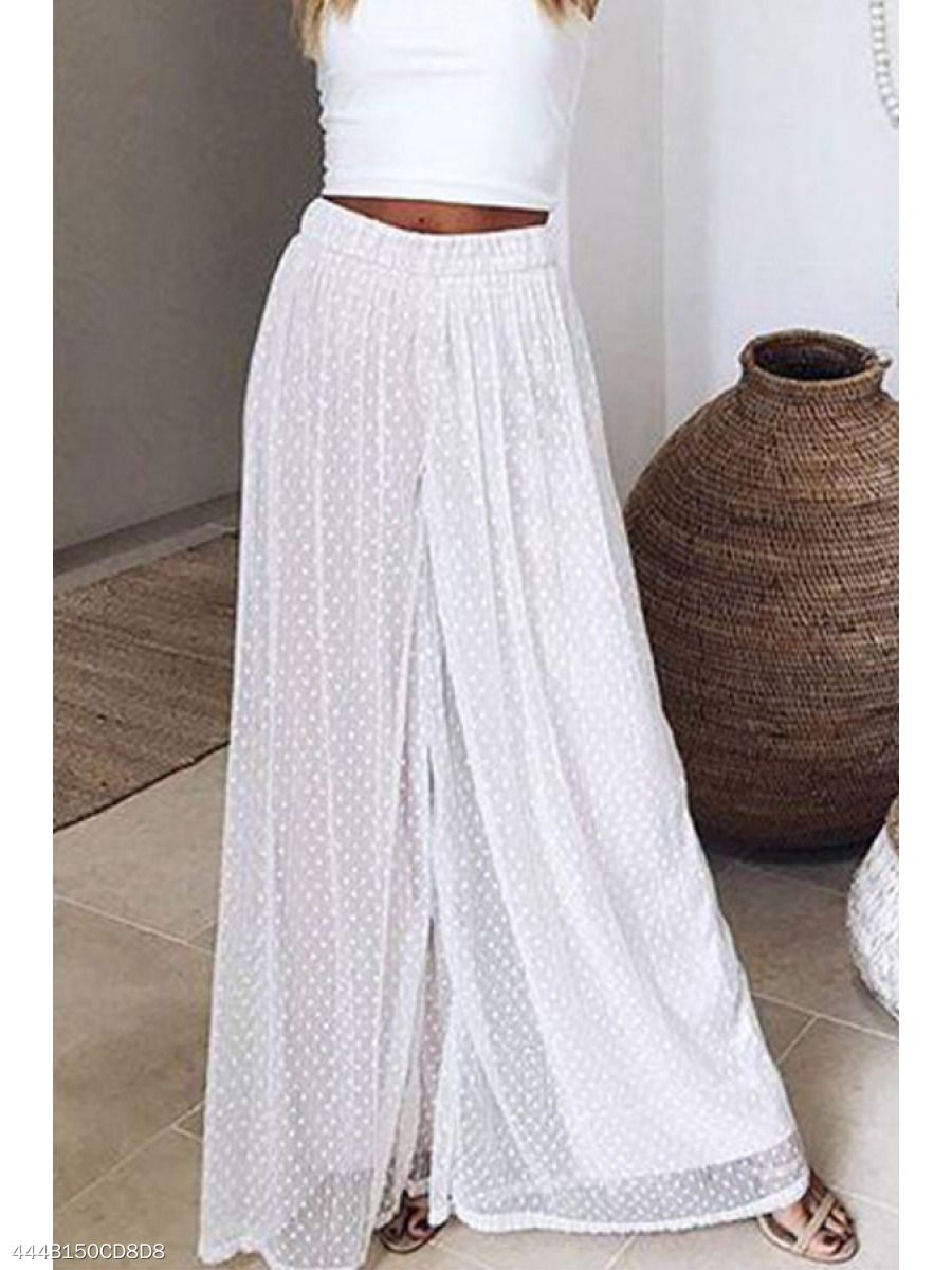 Wide Leg Plain Pants