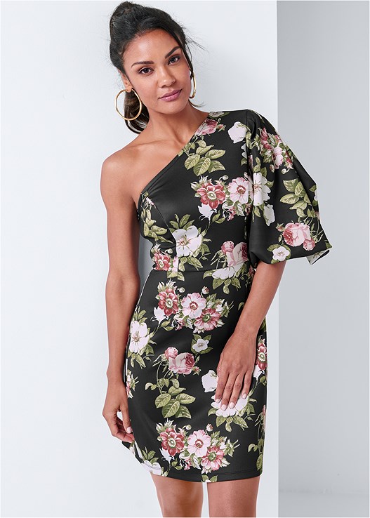 FLORAL ONE SHOULDER DRESS