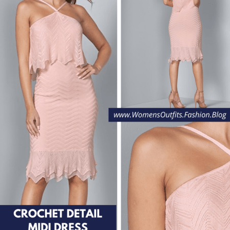 CROCHET DETAIL MIDI DRESS