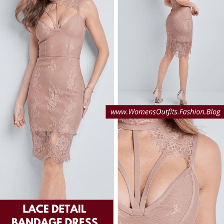 LACE DETAIL BANDAGE DRESS
