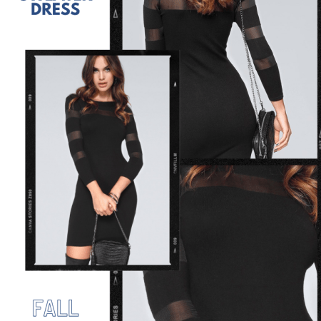 MESH DETAIL SWEATER DRESS