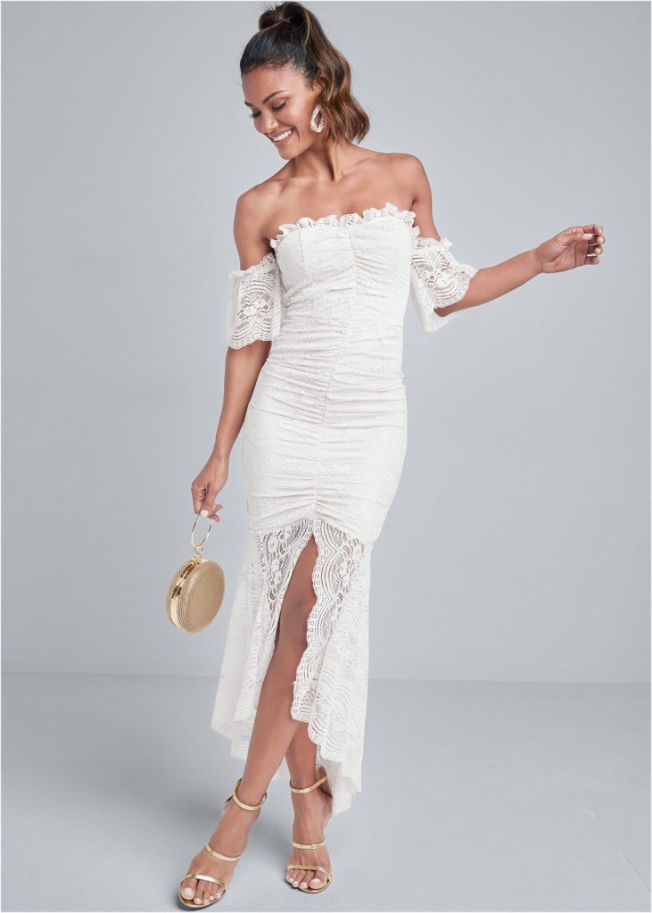 OFF SHOULDER LACE DRESS