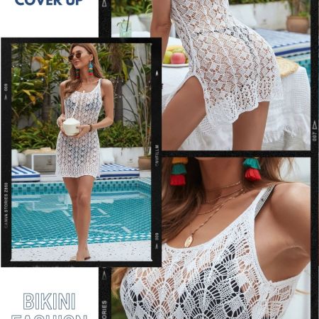 OPEN KNIT SPLIT THIGH COVER UP