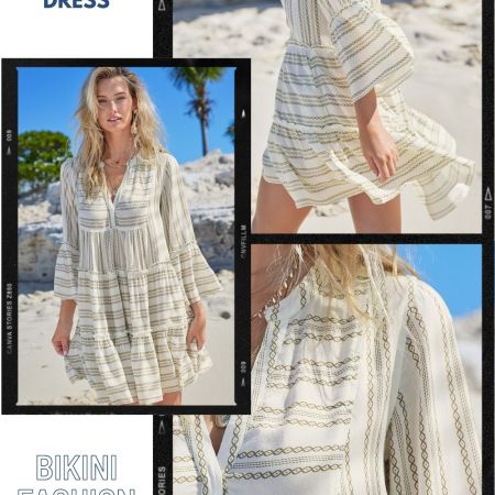 RUFFLE COVER-UP DRESS