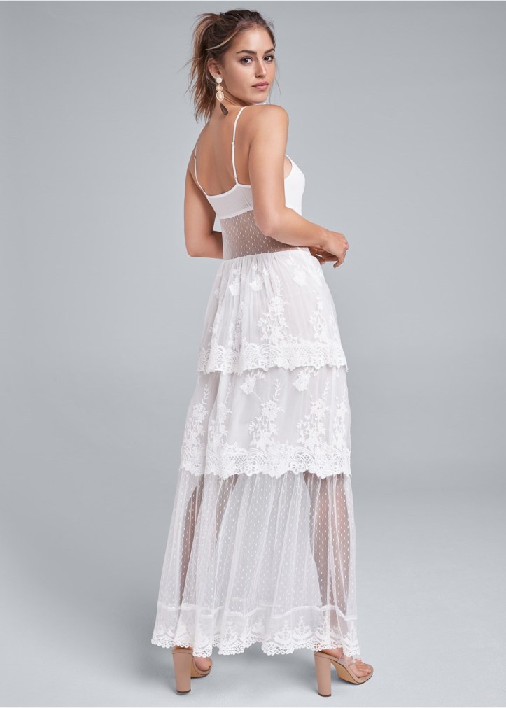 LACE TIERED MAXI DRESS