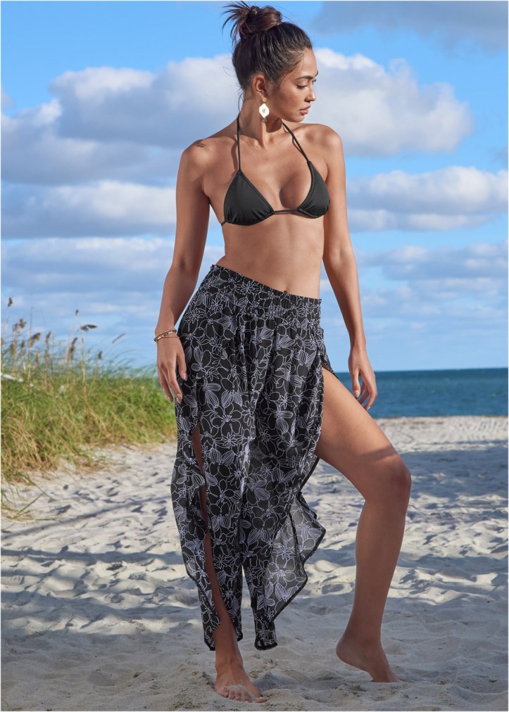 SPLIT LEG SMOCKED PANTS