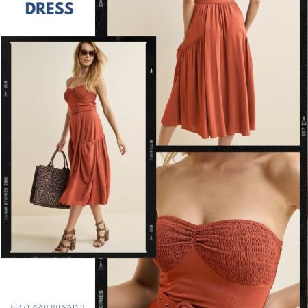 BELTED HALTER MIDI DRESS